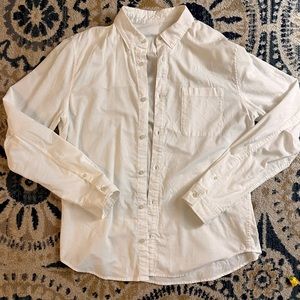LuLu Lemon white canvas dress shirt